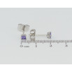 Серьги Xuping Родий пусеты Сиреневые фианиты в 4-х крапановой оправе 3х3мм фото №2