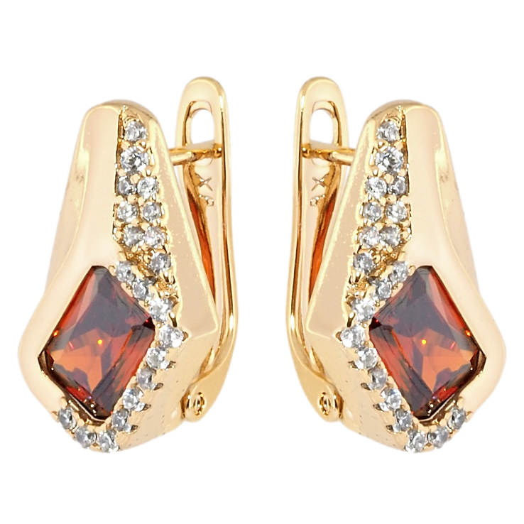 Серьги Xuping Позолота 18K английский замок Ромбовый узор с красными фианитами и цирконием фото №22 Серьги Xuping Позолота 18K английский замок Ромбовый узор с красными фианитами и цирконием фото №22
