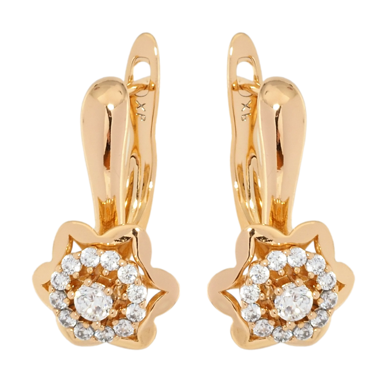 Сережки Xuping Позолота 18K англійський замок Квіточки фото №1