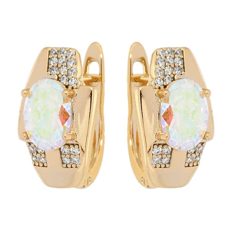Серьги Xuping Позолота 18K английский замок Райдужный фианит с инкрустацией цирконием фото №1