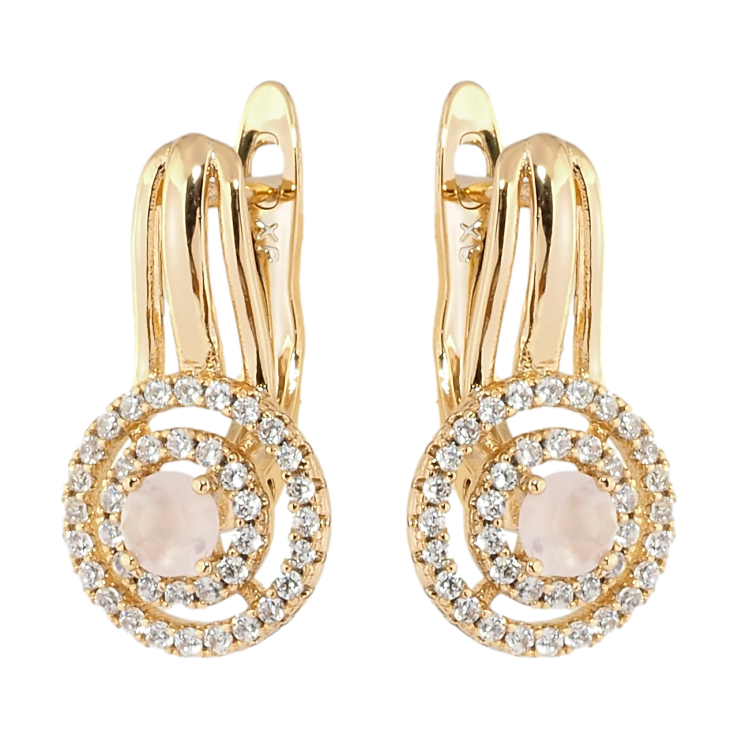 Серьги Xuping Позолота 18K английский замок Розовые фианиты в колечках циркония фото №23 Серьги Xuping Позолота 18K английский замок Розовые фианиты в колечках циркония фото №23