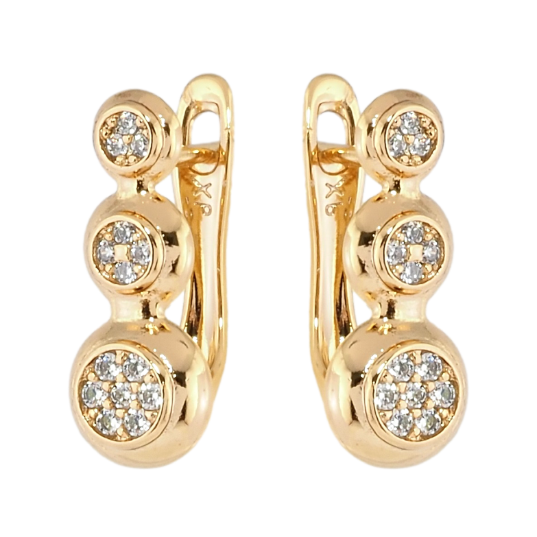 Серьги Xuping Позолота 18K английский замок Инкрустация цирконием фото №1 Серьги Xuping Позолота 18K английский замок Инкрустация цирконием фото №1