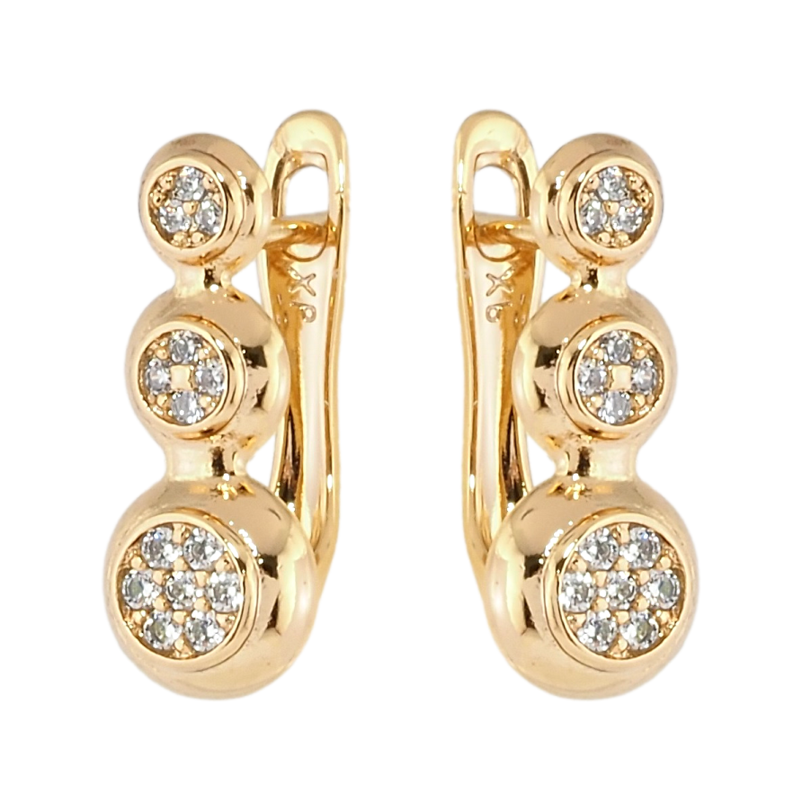 Серьги Xuping Позолота 18K английский замок Инкрустация цирконием фото №1 Серьги Xuping Позолота 18K английский замок Инкрустация цирконием фото №1