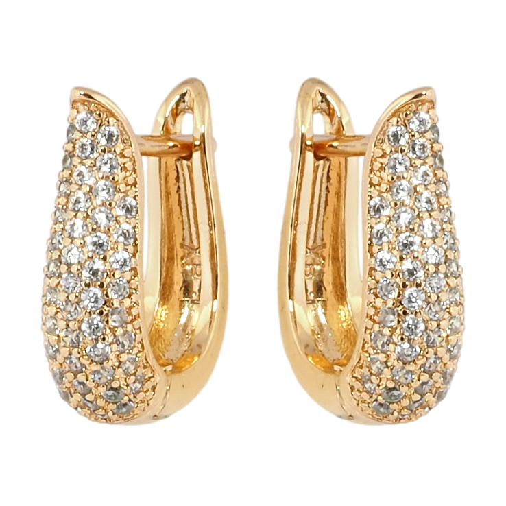 Сережки Xuping Позолота 18K англійський замок Інкрустація цирконієм фото №17