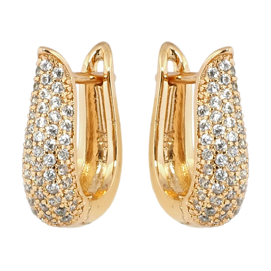 Сережки Xuping Позолота 18K англійський замок Інкрустація цирконієм фото №1