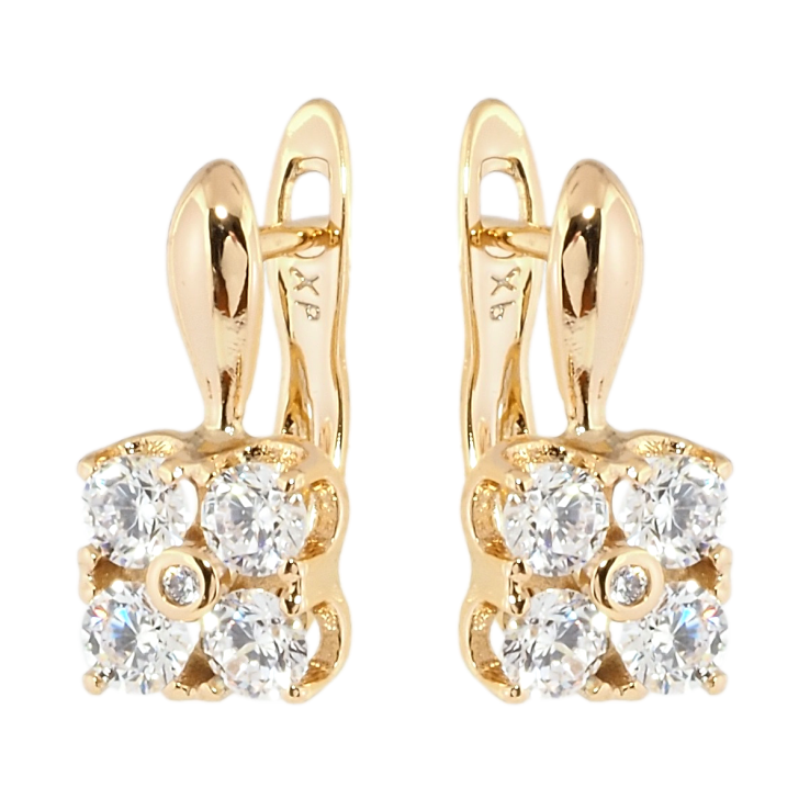 Сережки Xuping Позолота 18K англійський замок Візерунок з цирконію фото №15