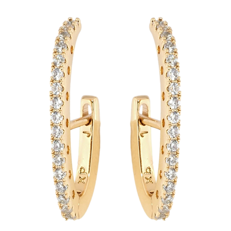 Сережки Xuping Позолота 18K англійський замок Доріжки цирконі фото №1