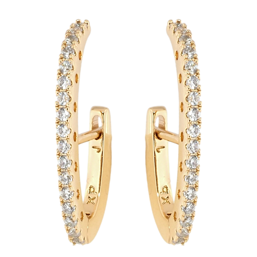 Сережки Xuping Позолота 18K англійський замок Доріжки цирконі фото №1