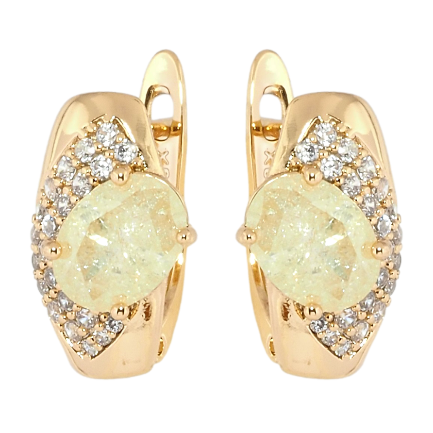 Сережки Xuping Позолота 18K англійський замок Жовті фіаніти з інкрустацією цирконієм фото №1