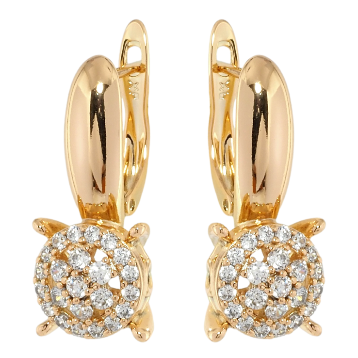 Сережки Xuping Позолота 18K англійський замок Інкрустація цирконієм фото №21