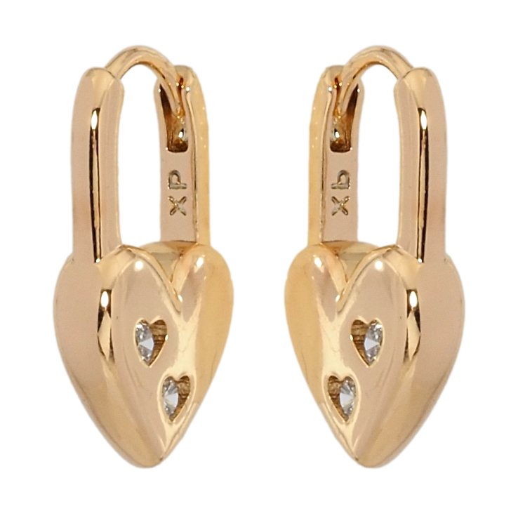 Серьги Xuping Позолота 18K колечки Сердечки-замочки фото №12