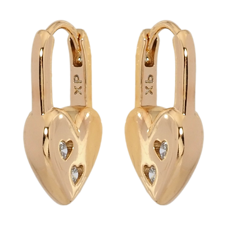 Серьги Xuping Позолота 18K колечки Сердечки-замочки фото №7