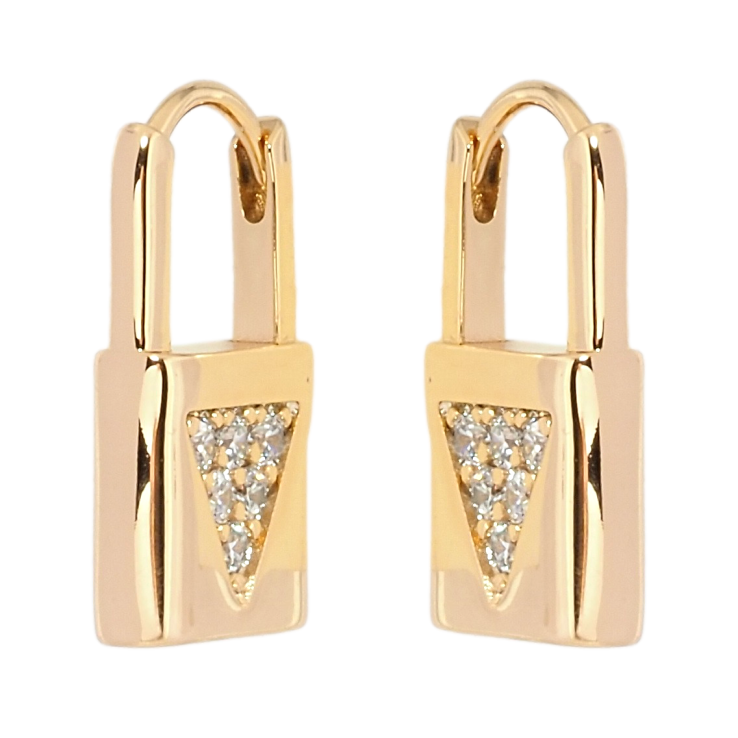 Серьги Xuping Позолота 18K колечки Замочки с цирконием фото №10