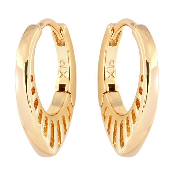 Серьги Xuping Позолота 18K колечки Резной боковой узор фото №22