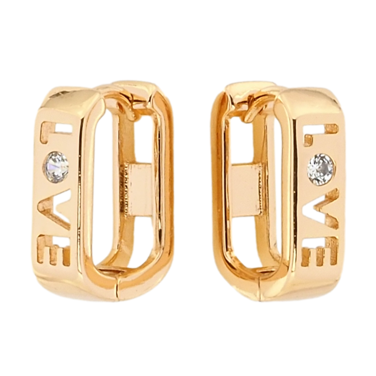 Сережки Xuping Позолота 18K колечка Love фото №4