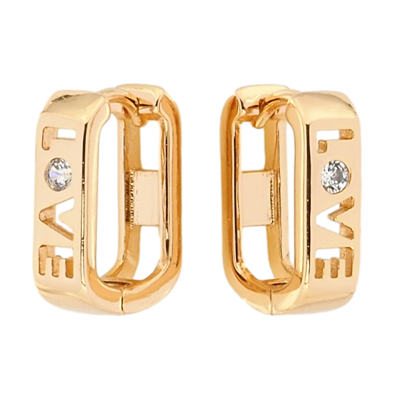 Сережки Xuping Позолота 18K колечка Love фото №1