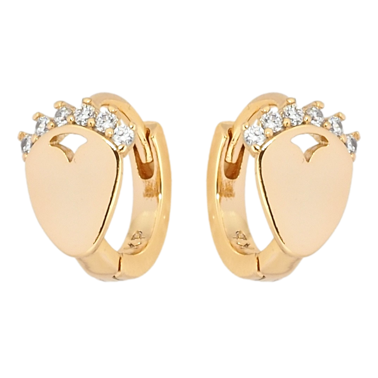 Серьги Xuping Позолота 18K колечки Декоративные сердечки с цирконием фото №11