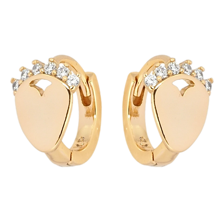 Сережки Xuping Позолота 18K колечка Декоративні серця з цирконієм фото №1