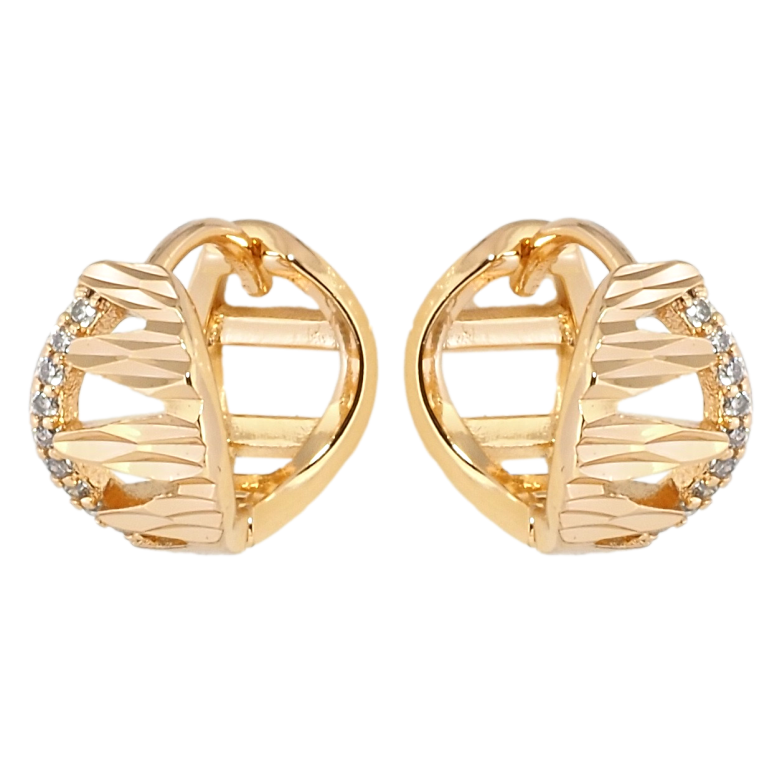 Серьги Xuping Позолота 18K колечки Декоративный узор с цирконием фото №1