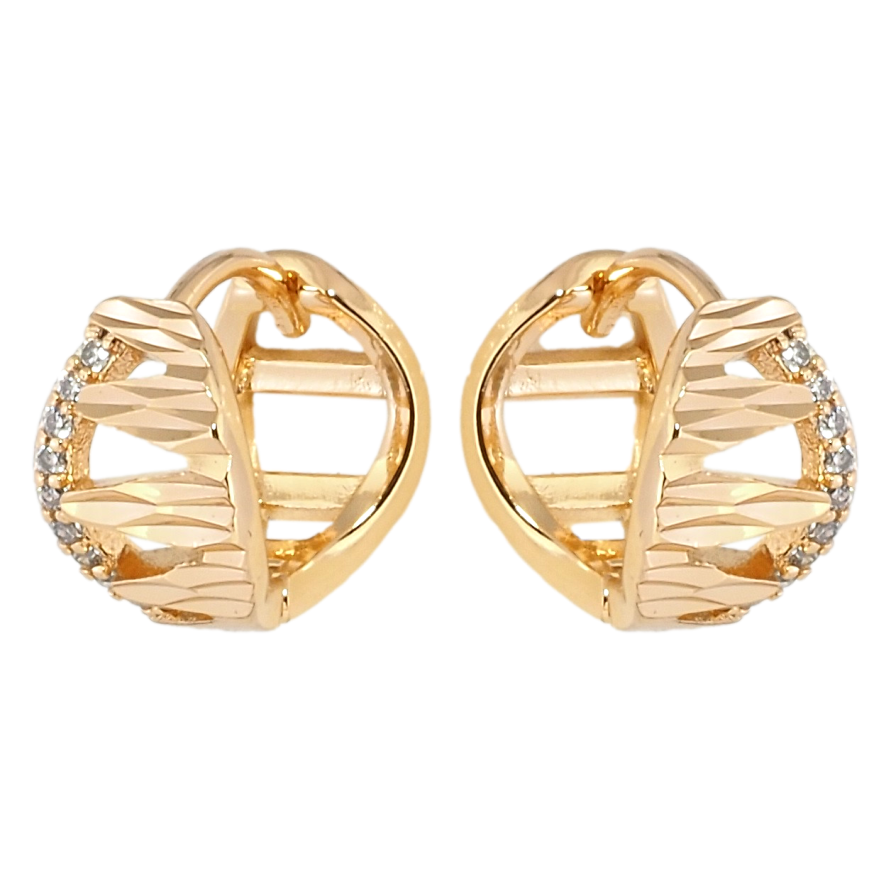 Серьги Xuping Позолота 18K колечки Декоративный узор с цирконием фото №1