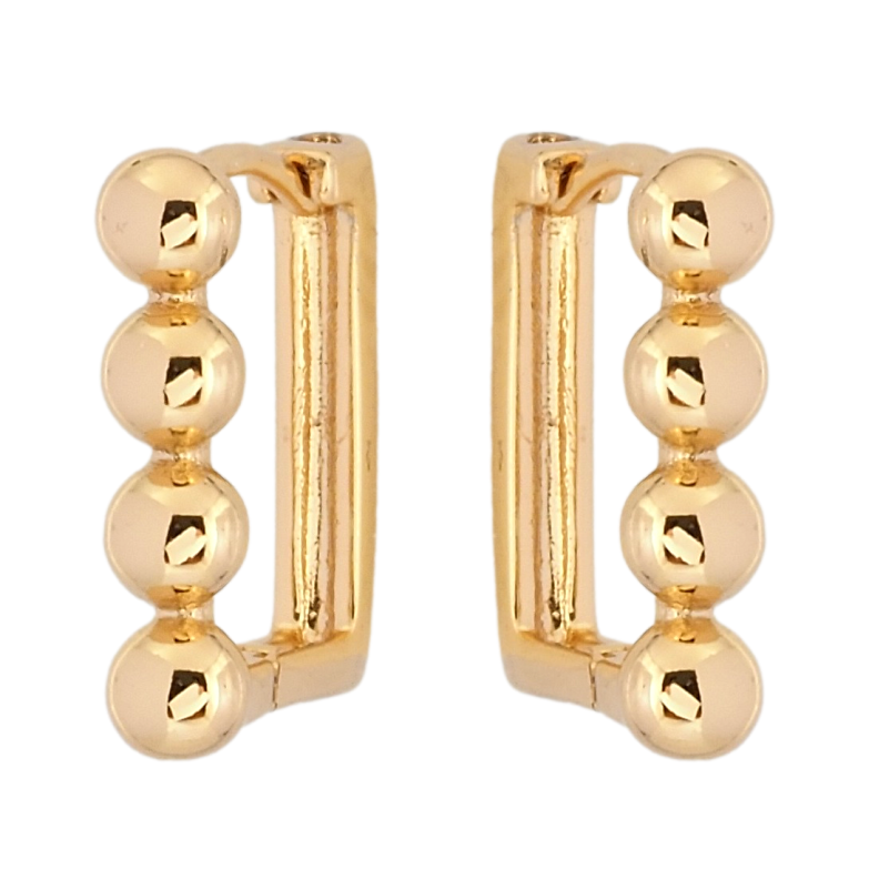 Серьги Xuping Позолота 18K колечки Дорожки шариков фото №1 Серьги Xuping Позолота 18K колечки Дорожки шариков фото №1