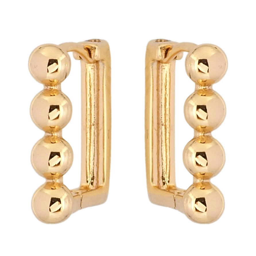 Серьги Xuping Позолота 18K колечки Дорожки шариков фото №1 Серьги Xuping Позолота 18K колечки Дорожки шариков фото №1