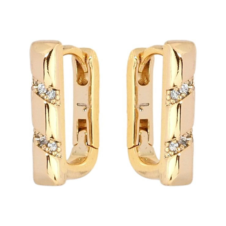 Сережки Xuping Позолота 18K колечка Візерунок цирконієм фото №3