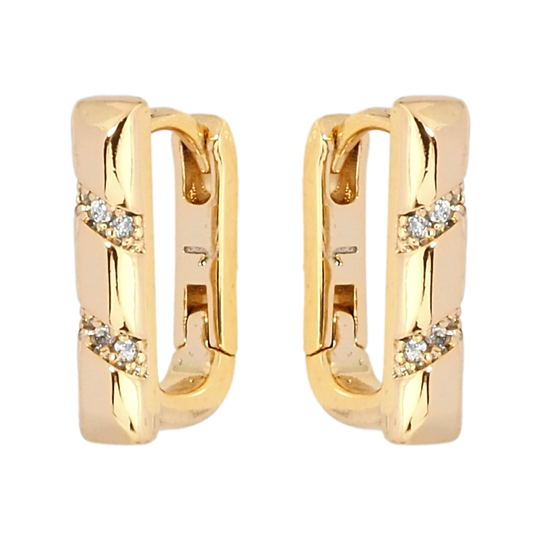 Сережки Xuping Позолота 18K колечка Візерунок цирконієм фото №1