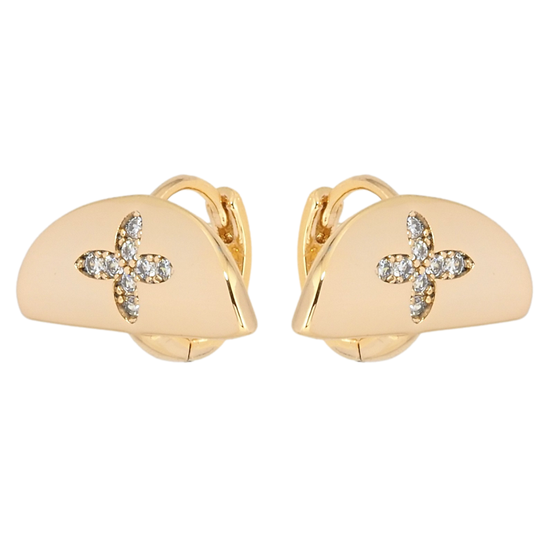 Серьги Xuping Позолота 18K колечки Декоративный узор с цирконием фото №10