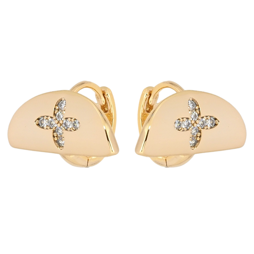 Серьги Xuping Позолота 18K колечки Декоративный узор с цирконием фото №1