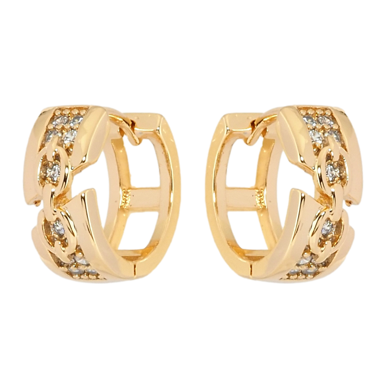 Серьги Xuping Позолота 18K колечки Узор с цирконием фото №1