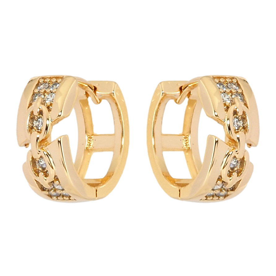 Серьги Xuping Позолота 18K колечки Узор с цирконием фото №1