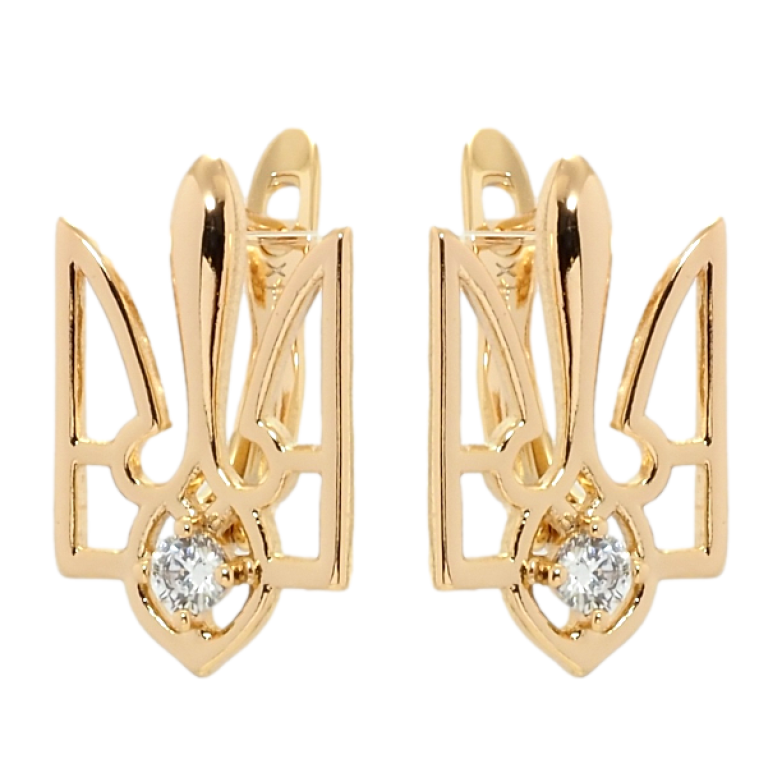 Сережки Xuping колір 18K англійський замок Герб України фото №1 Сережки Xuping колір 18K англійський замок Герб України фото №1