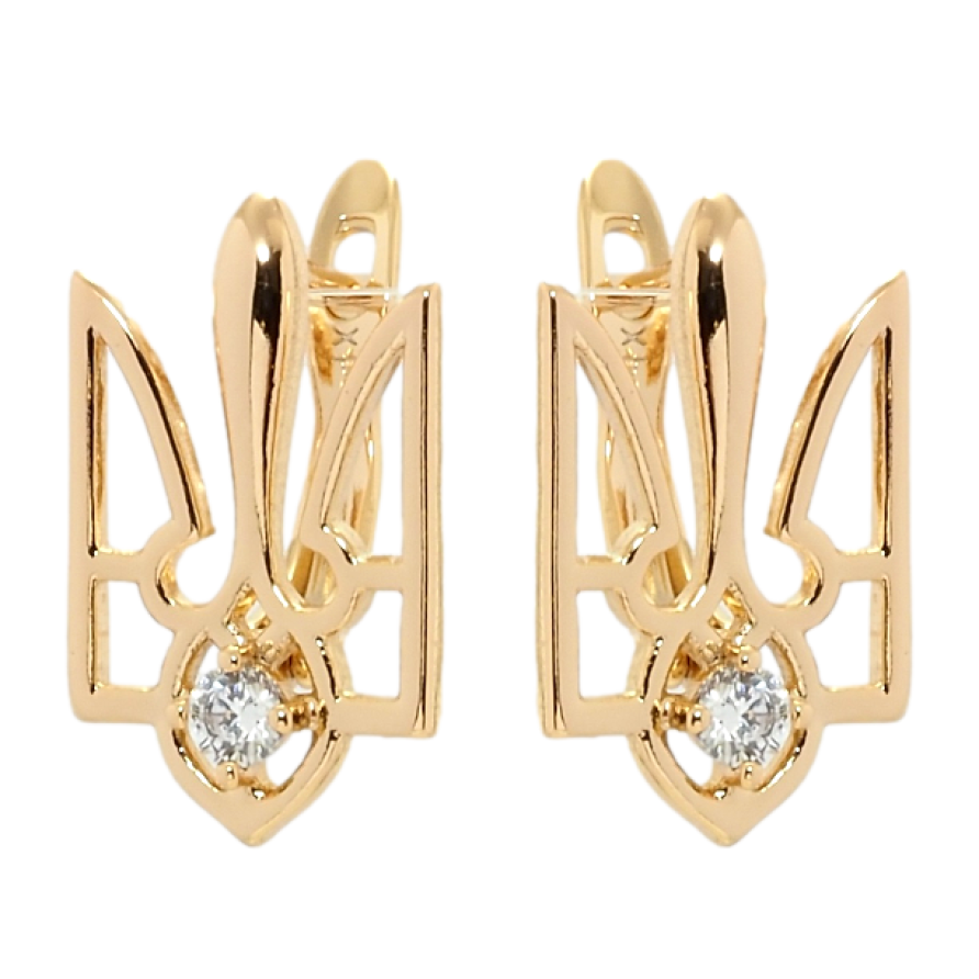 Серьги Xuping цвет 18K английский замок Герб Украины фото №1 Серьги Xuping цвет 18K английский замок Герб Украины фото №1