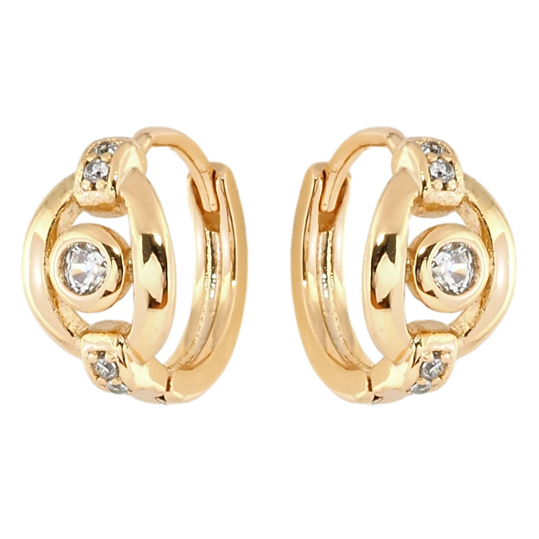 Серьги Xuping Позолота 18K колечки Декоративный узор с цирконием фото №1
