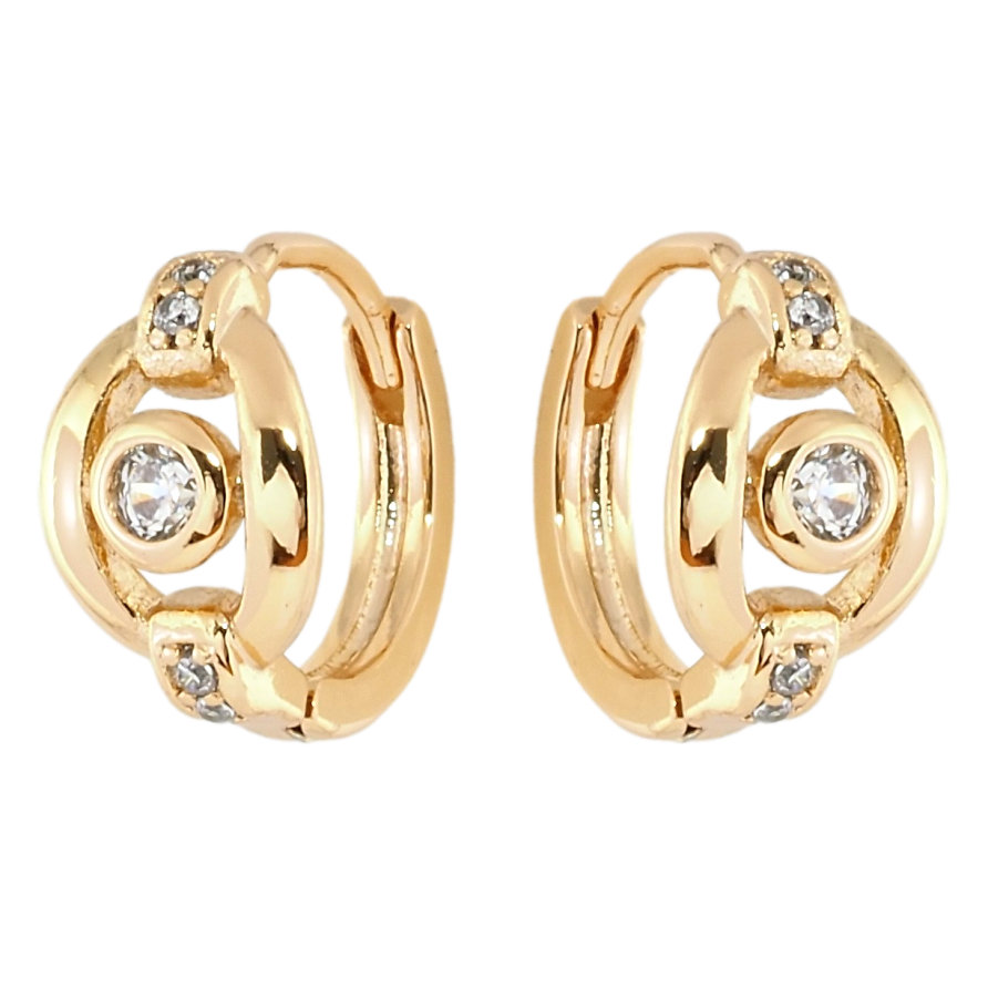 Серьги Xuping Позолота 18K колечки Декоративный узор с цирконием фото №1 Серьги Xuping Позолота 18K колечки Декоративный узор с цирконием фото №1