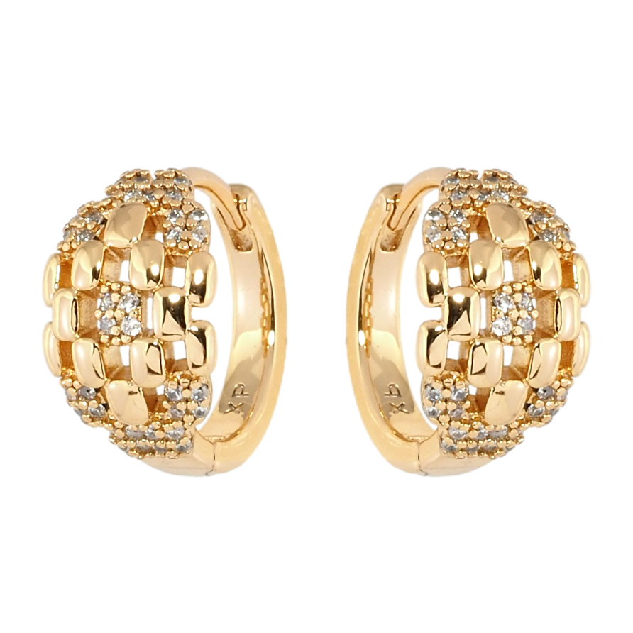 Серьги Xuping Позолота 18K колечки Декоративный узор с цирконием фото №1
