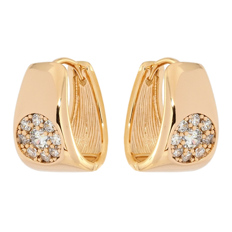 Серьги Xuping Позолота 18K колечки Узор цирконием фото №1