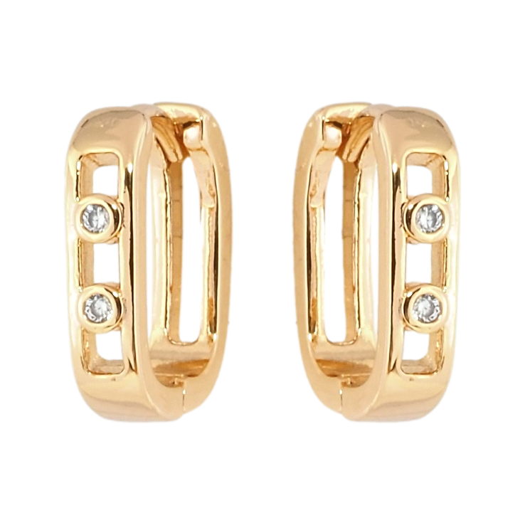 Серьги Xuping Позолота 18K колечки Узор с цирконием фото №12 Серьги Xuping Позолота 18K колечки Узор с цирконием фото №12