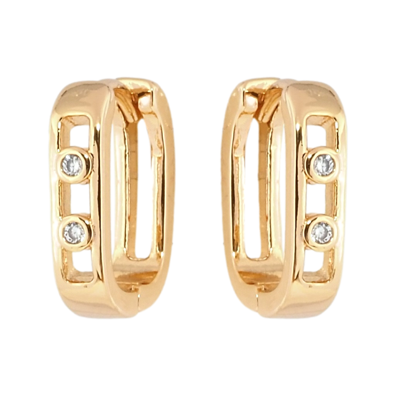 Серьги Xuping Позолота 18K колечки Узор с цирконием фото №1