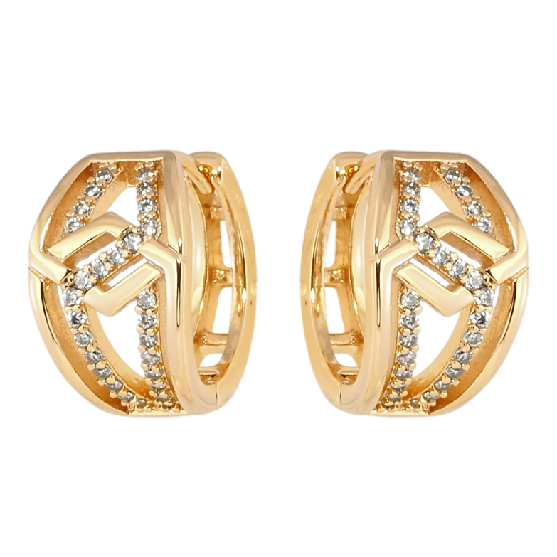 Серьги Xuping Позолота 18K колечки Декоративный узор с цирконием фото №8