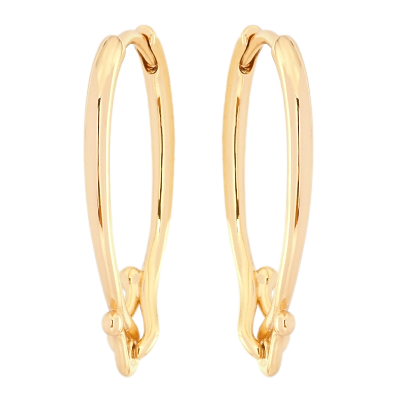 Сережки Xuping Позолота 18K колечка Декоративні фото №1