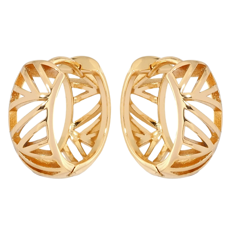 Сережки Xuping Позолота 18K колечка Різьблений орнамент фото №1