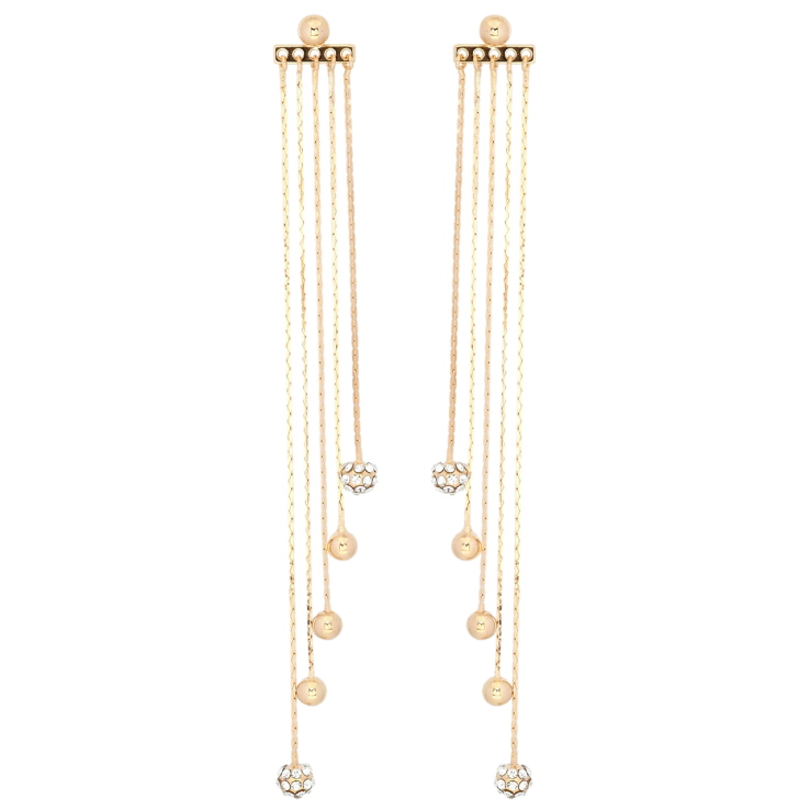 Серьги Xuping Позолота 18K пусеты Декоративные подвески шарики на цепочке ø 4мм, 2 в 1 фото №22