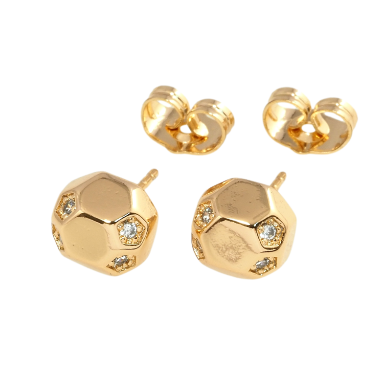 Сережки Xuping Позолота 18K пусети Фігурні із вставками цирконію фото №1