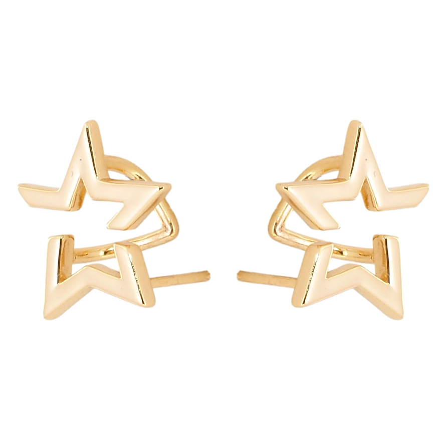 Серьги Xuping Позолота 18K пусеты Звезды фото №1