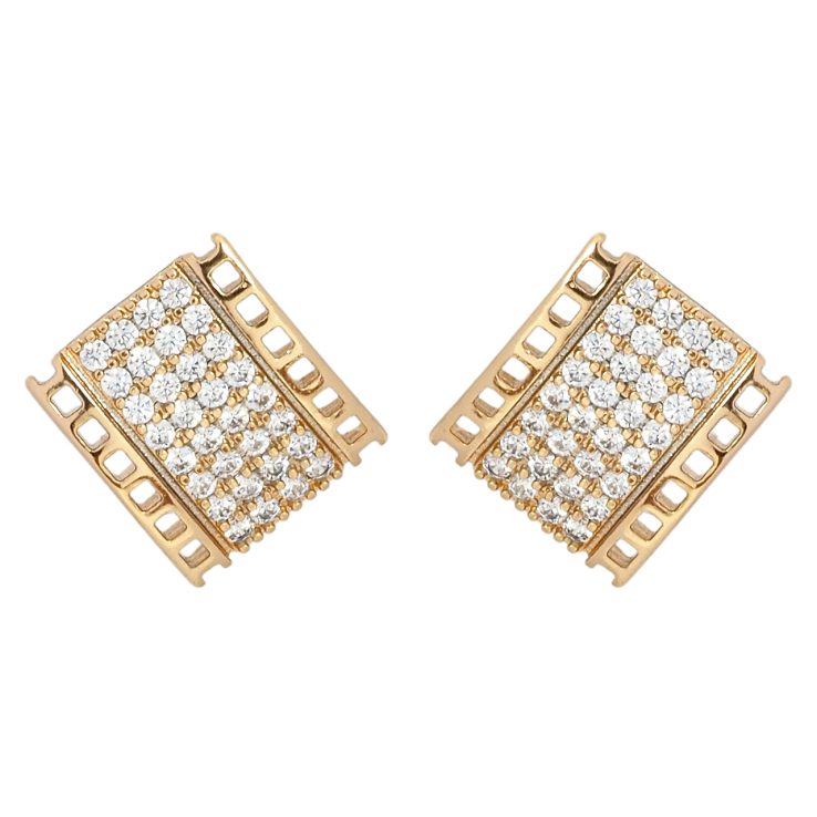 Серьги Xuping Позолота 18K пусеты Инкрустация цирконием фото №17