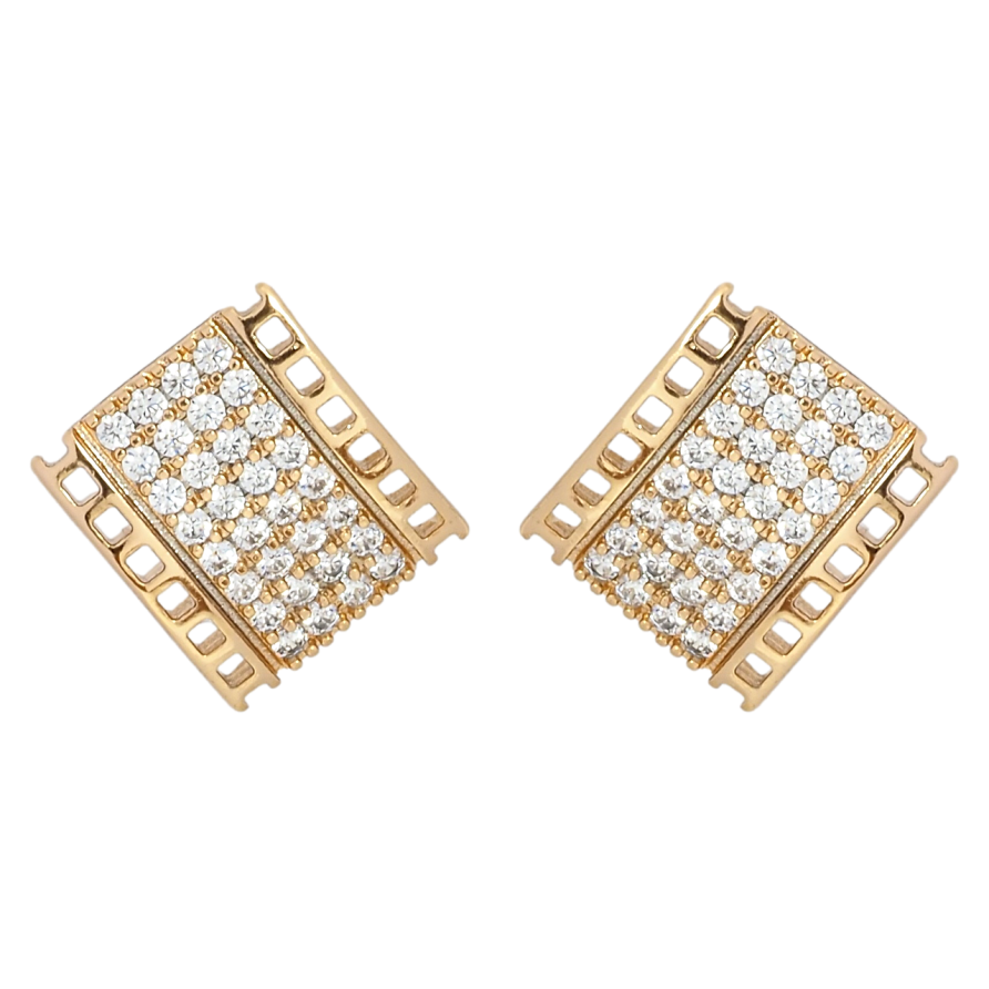 Серьги Xuping Позолота 18K пусеты Инкрустация цирконием фото №1