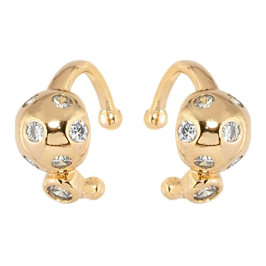 Серьги Xuping Позолота 18K каффы Круги с цирконием фото №1 Серьги Xuping Позолота 18K каффы Круги с цирконием фото №1