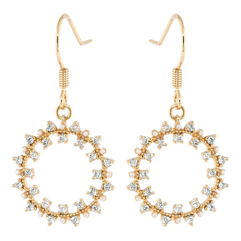 Серьги Xuping Позолота 18K французский замок Подвески кристальные веночки фото №1